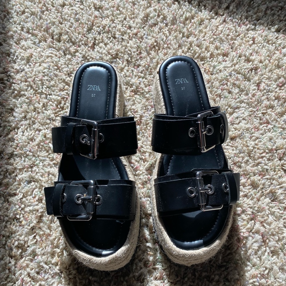 Zara Buckle Platform Sandals